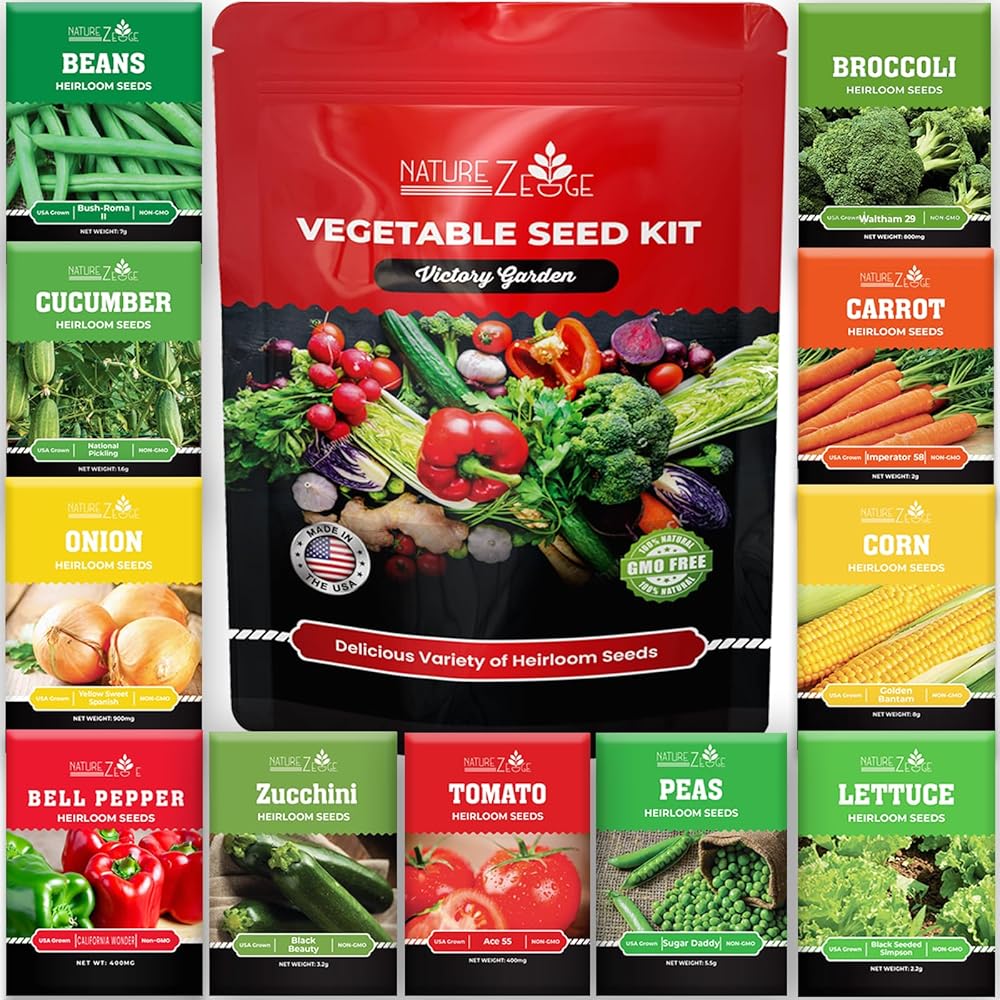 11 Heirloom Seeds for Planting Vegetables and Fruits, 4800 Survival Seed Vault and Doomsday Prepping Supplies, Gardening Seeds Variety Pack, Vegetable Seeds for Planting Home...