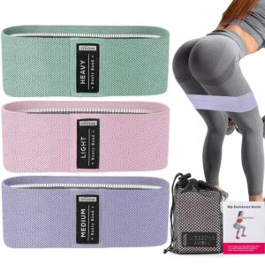 3 Levels Booty Bands Set, Resistance Bands for Working Out, Exercise Bands for Women Legs and Butt, Stretch Bands for Pilates, Yoga Starter Set