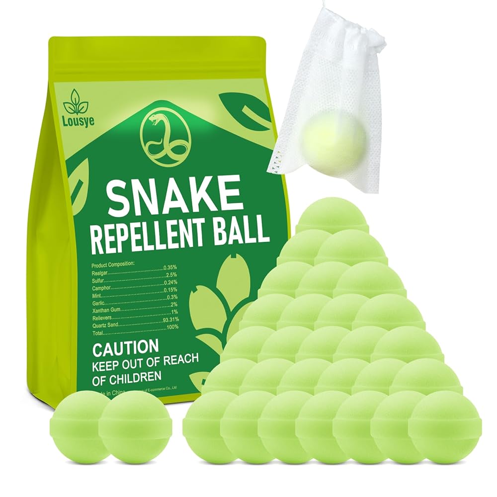 30 Pack Snake Repellent for Yard Powerful, Snake Away Repellent for Outdoors, Moth Balls for Snakes, Pet Safe Snake be Gone for Lawn Garden Camping Fishing Home to Repels Snakes...