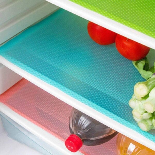 9 Pack Refrigerator Mats,Washable Fridge Mats Liners Easy to Clear Fridge Pads Mat Shelves Drawer Table Mats Refrigerator Liners for Shelves,3Red/3Green/3Blue