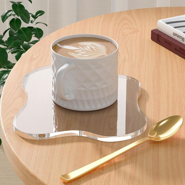 Acrylic Coaster Decorative Plates, Irregular Bar Drink Coaster, Clear Cloud Shape Coffee Cup Coaster, Perfect for Tabletop Protection and Accessories Display.(Clear)