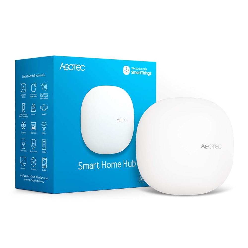 Aeotec Smart Home Hub, Works as a SmartThings Hub, Z-Wave, Zigbee, Matter Gateway, Compatible with Alexa, Google Assistant, WiFi