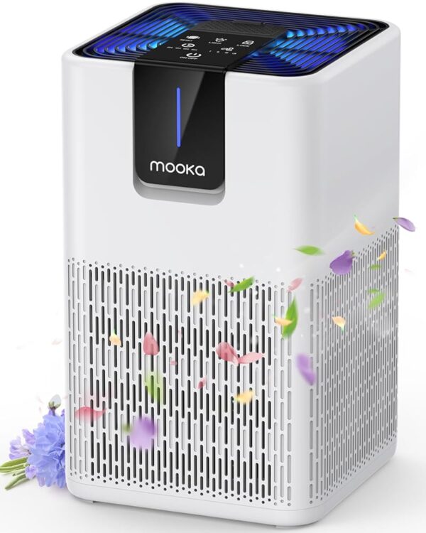 Air Purifiers for Home Large Room Up to 1250 Ft², MOOKA H13 HEPA Air Purifier for Pets Dust Odor Smoke, Aromatherapy Function, Air Cleaner with 15dB Quiet Sleep Mode for Bedroom...