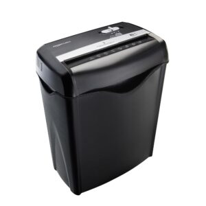 Amazon Basics 6 Sheet Cross Cut Paper and Credit Card Home Office Shredder with 3.8 Gallon Bin, Black