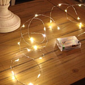 Ariceleo Led Fairy Lights Battery Operated, 1 Pack Mini Battery Powered Copper Wire Starry Fairy Lights for Bedroom, Christmas, Parties, Wedding, Centerpiece, Decoration...