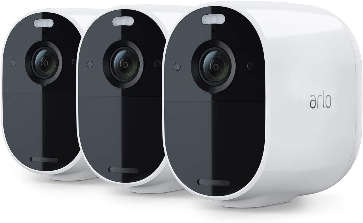 Arlo Essential Spotlight Camera with Wireless Security, White, 1080p Video and Color Night Vision - 3 Pack