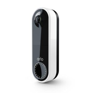 Arlo Essential Video Doorbell - HD Video, 180° View, Night Vision, 2 Way Audio, Direct to Wi-Fi No Hub Needed, Wire Free or Wired, White - AVD2001