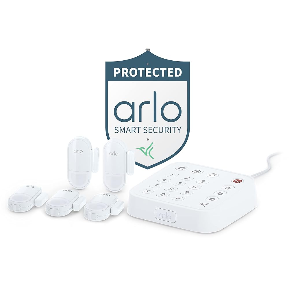 Arlo Home Security System - Alarm System with Wired Keypad Sensor Hub, 5 8-in-1 Sensors & Yard Sign - No Contract Required - DIY Installation - White, SS1501