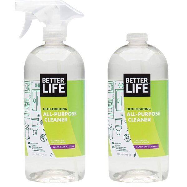 Better Life All Purpose Cleaner - Multipurpose Home and Kitchen Cleaning Spray for Glass, Countertops, Appliances, Upholstery & More - Multi-surface Spray Cleaner - 32oz (Pack...