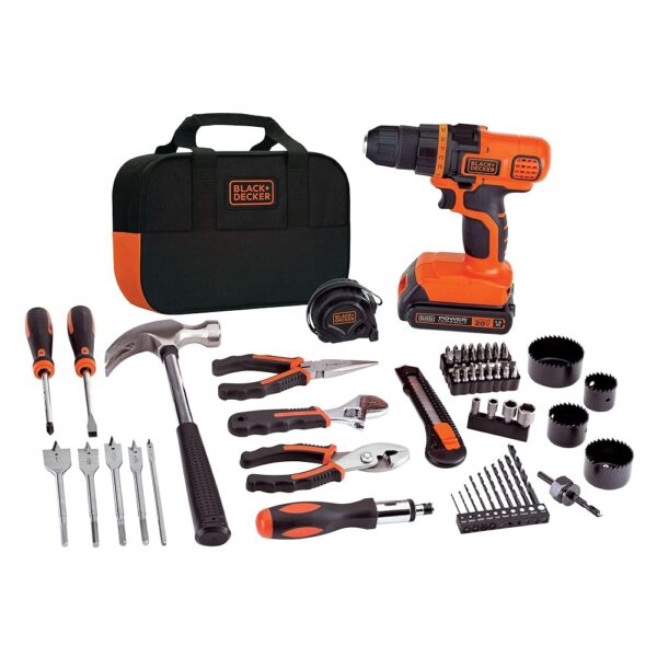 BLACK+DECKER 20V Max Drill & Home Tool Kit, 68 Piece (LDX120PK)