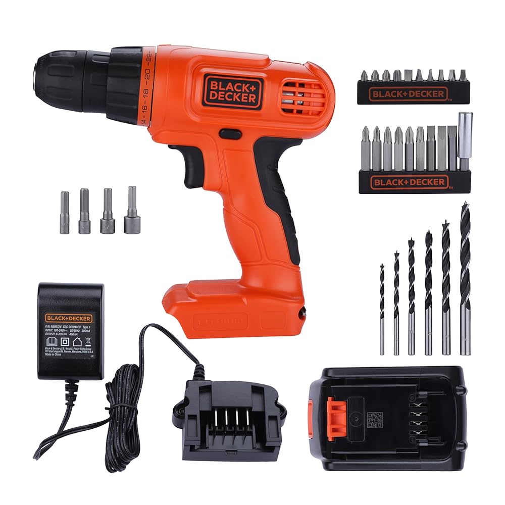 BLACK+DECKER 20V MAX POWERECONNECT Cordless Drill/Driver + 30 Piece Bits and Drivers Kit (LD120VA)