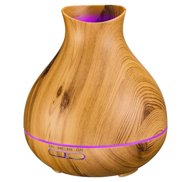 BZseed Aromatherapy Essential Oil Diffuser 550ml 12 Hours Wood Grain Aroma Diffuser with Timer Cool Mist Humidifier for Large Room, Home, Baby Bedroom, Waterless Auto Shut-off,7...