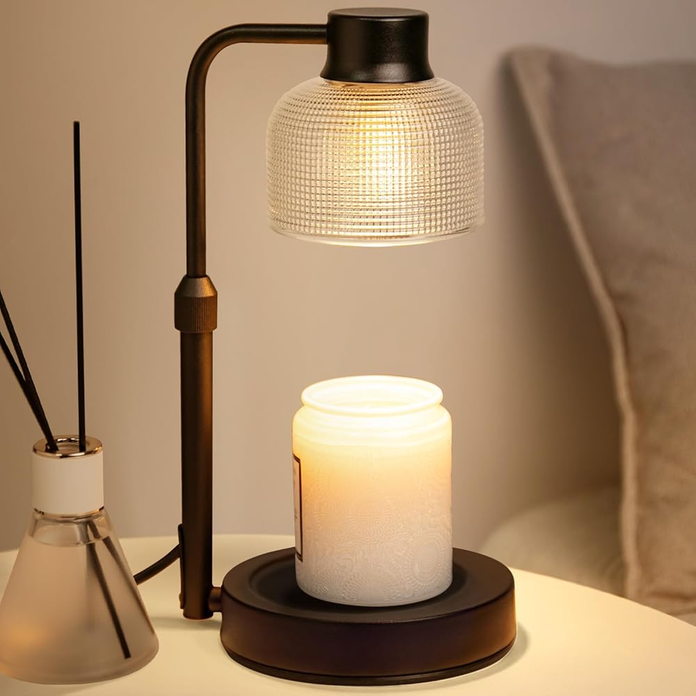 Candle Warmer Lamp with Timer: Adjustable Height Dimmable Candle Warmer 24-Hour Cycle Timer for Mom Home Decor House Warming Gifts New Home