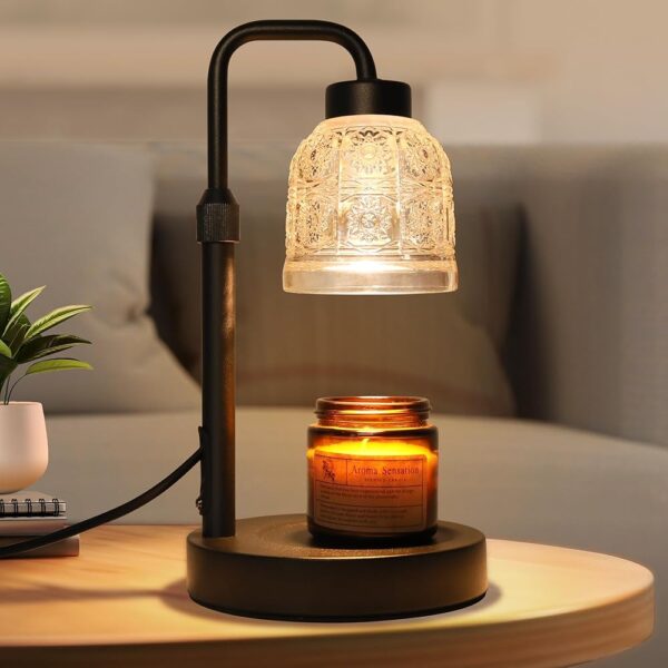 Candle Warmer Lamp with Timer, Dimmable Candle Warmer Lamp, Adjustable Height Candle Lamp, Electric Candle Lamp Warmer with 2 Bulbs, Present for Mom Mother's Day Christmas Home...