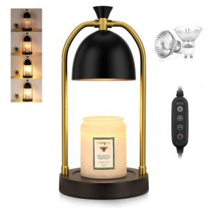 Candle Warmer Lamp with Timer-Electric Black Candle Warmer Lamp for Bedroom Decor, Dimmable Candle Light Warmer,House Warming Gifts New Home, Christmas Gifts for Women,Wax Melt...