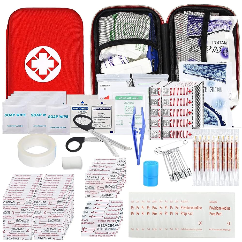 Car First Aid Kits 275Pcs Survival Gear Home Travel Size Small Emergency Kit Tactical Hiking EVA Camping Essentials Backpack Sports Office Boat Urgent Accident