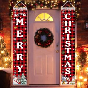 Christmas Decorations Merry Christmas Banner Xmas Porch Door Sign Welcome Banner for Wall Home Party Decor Christmas Decorations Indoor Outdoor