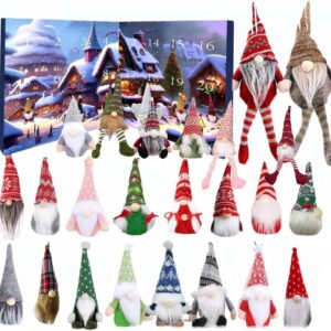 Christmas Gnome Advent Calendar 2024, 24 Pieces Gnome Decor Christmas Countdown Calendar, 24 Days Countdown To Christmas Ornament Dwarf Doll, Christmas Holiday Home Decoration