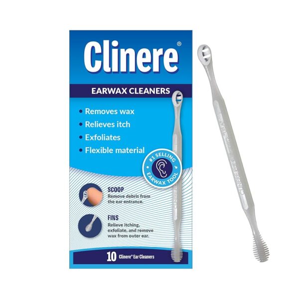 Clinere® Ear Cleaners, 10 Count Earwax Remover Tool Safely and Gently Cleaning Ear Canal at Home, Ear Wax Cleaner Tool, Itch Relief, Ear Wax Buildup, Works Instantly,...