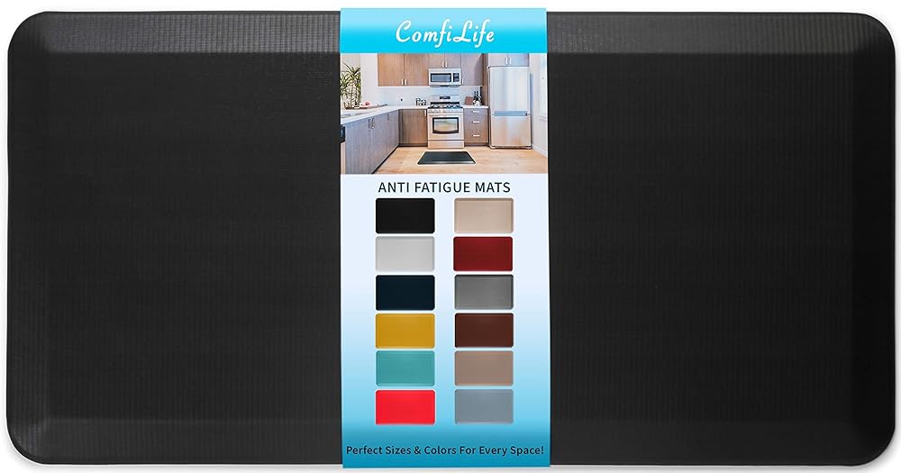 ComfiLife Anti Fatigue Floor Mat – 3/4 Inch Thick Perfect Kitchen Mat, Standing Desk Mat – Comfort at Home, Office, Garage – Durable – Stain Resistant – Non-Slip Bottom (20" x...