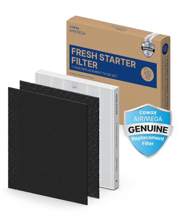 COWAY AP-1512HH & 200M Air Purifier Filter Replacement, Fresh Starter Pack, 2 Fresh Starter Deodorization Filters and 1 True HEPA Filter, 1 Pack, Black