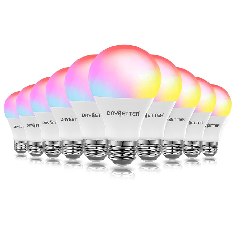 DAYBETTER Smart Light Bulbs, Alexa Light Bulb, WiFi Light Bulbs, RGBCW Color Changing Light Bulb A19 9W 800LM, Smart Bulbs that Work with Alexa & Google Assistant, 2.4Ghz only,...