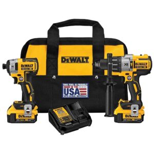 DEWALT 20V MAX Hammer Drill and Impact Driver, Cordless Power Tool Combo Kit with 2 Batteries and Charger (DCK299M2)