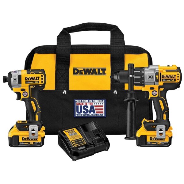 DEWALT 20V MAX Hammer Drill and Impact Driver, Cordless Power Tool Combo Kit with 2 Batteries and Charger (DCK299M2)