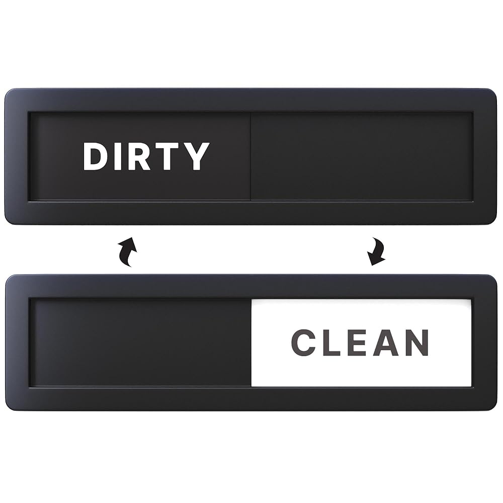 Dishwasher Magnet Clean Dirty Sign - 3.9 x 1.1 inches - Extra Small Size - Slide Indicator Strong Magnetic Kitchen Gadgets - New Home Essentials - Countertop Dishwashers - Matt...