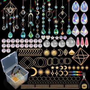 DIY Suncatchers, 400 pcs Sun Catchers Making Supplies Kit Art and Crafts for Adults Prism Hanging Decorative Suncatcher with Crystals Rainbow Maker for Indoor Windows Office...