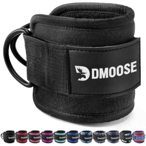 DMoose Fitness Ankle Straps for Cable Machines - One Size Fit with Premium Padding, Glute Kickback Ankle Strap for Women & Men, Cable Attachments for Gym, Booty Workouts, Leg...