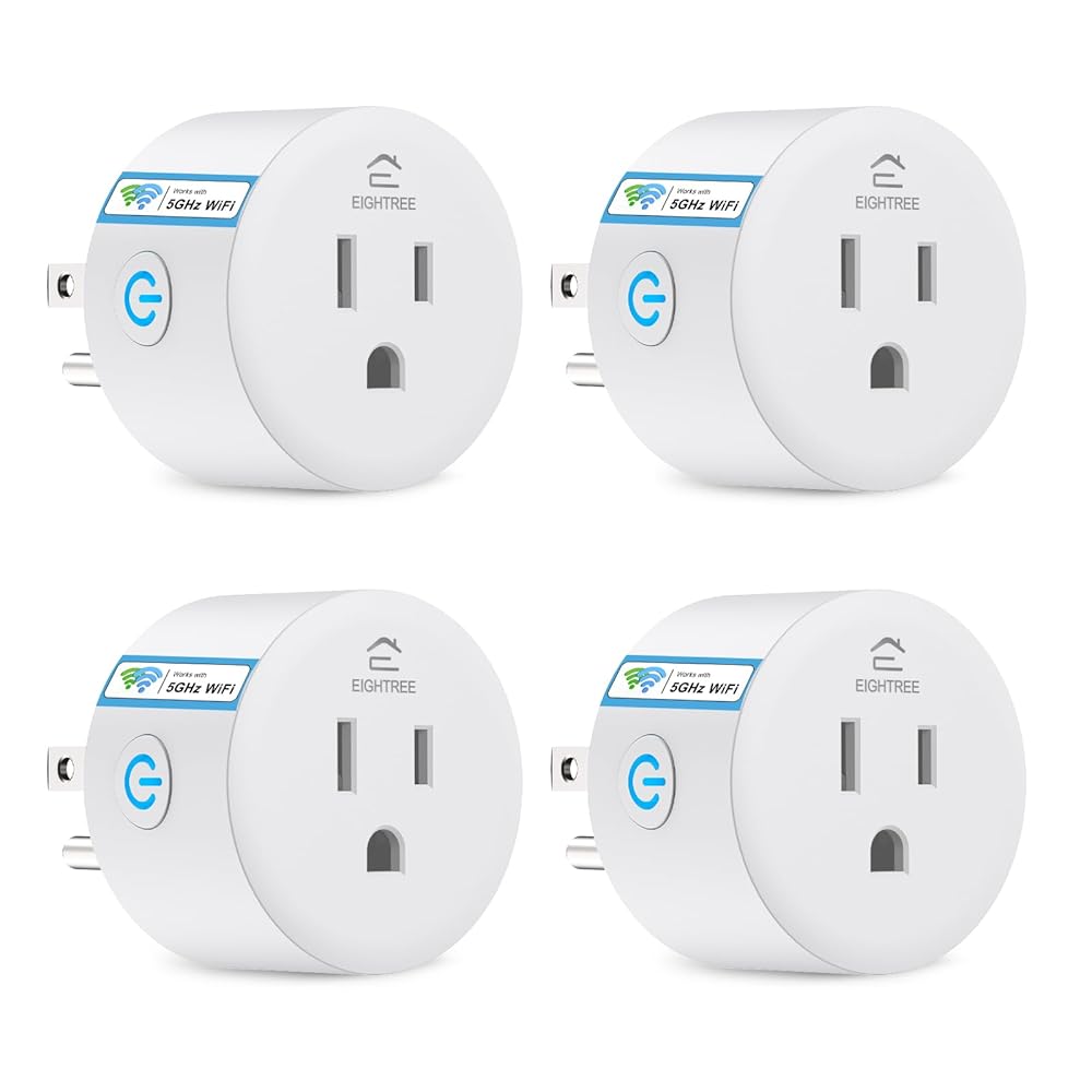 Eightree Smart Plug 5GHz & 2.4GHz, Smart Outlet WiFi Socket with APP Remote Control, Compatible with Alexa & Google Home, 4 Packs