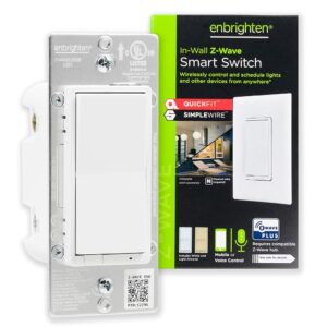 Enbrighten Z-Wave In-Wall Smart Light Switch with QuickFit and SimpleWire, Works with Google Assistant, Alexa, & SmartThings, Z-Wave Hub Required, Smart Home, 700 Series, 58433