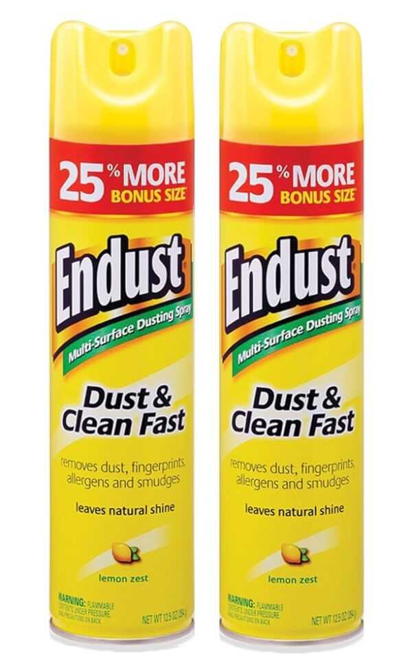 Endust Multi-Surface Dusting and Cleaning Spray, Lemon Zest, 12.5 Ounce (Pack of 2)