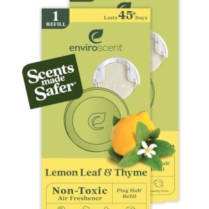 Enviroscent Non-Toxic Air Freshener Refills (Lemon Leaf & Thyme) Plug-in Air Freshener for Home | Essential Oil Plug In Refills | Home Fragrance Last Over 90 Days | 2 Liquid...