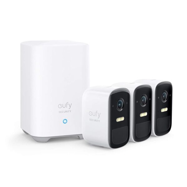 eufy Security eufyCam 2C 3-Cam Kit, Wireless Home Security System,Outdoor Cameras Wireless, 180-Day Battery Life, HD 1080p, IP67 Weatherproof, Night Vision, No Monthly Fee