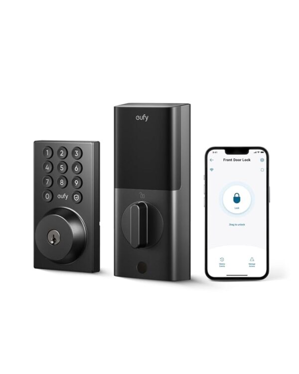 eufy Smart Lock C30, Keyless Entry Door Lock, Built-in WiFi Deadbolt, Smart Lock for Front Door, No Bridge Required, Easy Installation, App Remote Control, Auto Lock