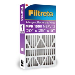 Filtrete™ High Performance Air Filter, 1550 MPR, NDP03-5IN-2, 20 in x 25 in x 5 in (50.8 cm x 63.5 cm x 12.7 cm)