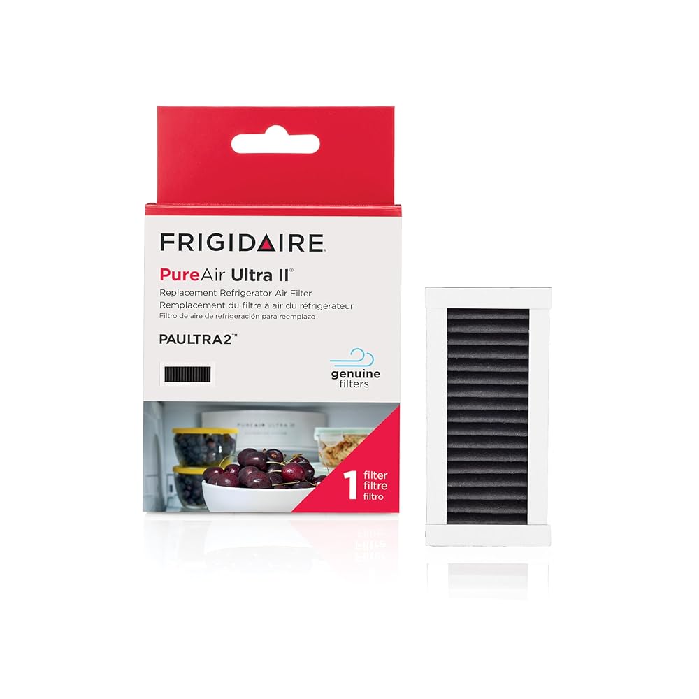 Frigidaire PAULTRA2 Pure Air Ultra II Refrigerator Air Filter with Carbon Technology to Absorb Food Odors, 3.8" x 1.8", White, 1 Count (Pack of 1)