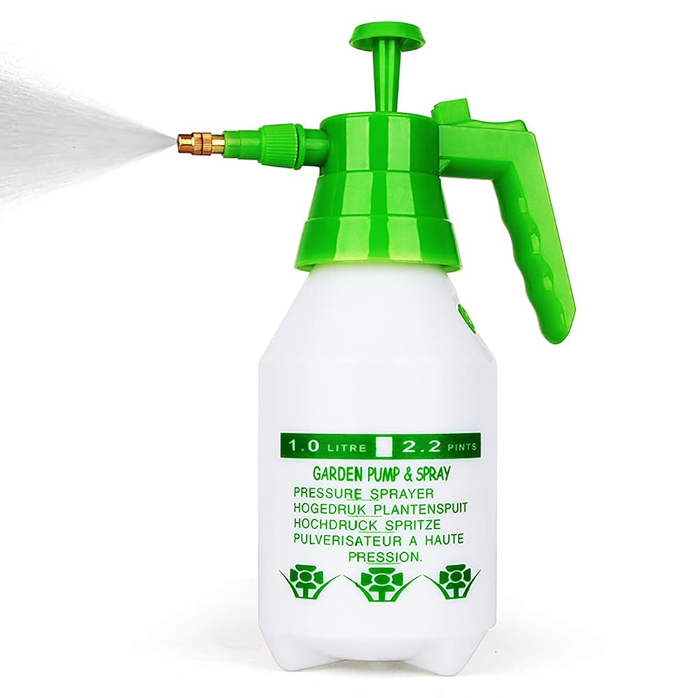 Garden Pump Sprayer,68oz/34oz Hand-held Pressure Sprayer Bottle for Lawn with Safety Value&Adjustable Nozzle, for Watering,Spraying Weeds,Home Cleaning and Car Washing,0.5 Gallon