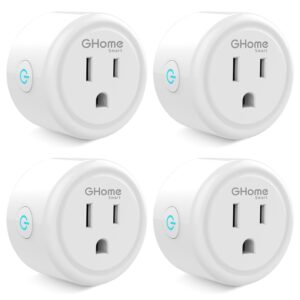 GHome Smart Mini Plug Compatible with Alexa and Google Home, WiFi Smart Outlet Socket Remote Control with Timer Function, Only Supports 2.4GHz Network, No Hub Required, ETL FCC...