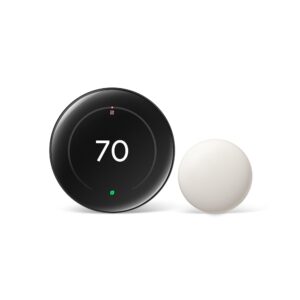 Google Nest Learning Thermostat (4th Gen) with Nest Temperature Sensor (2nd Gen) - Energy Saving Smart Thermostat with Adaptive Eco - Works with Alexa and Google Home App -...