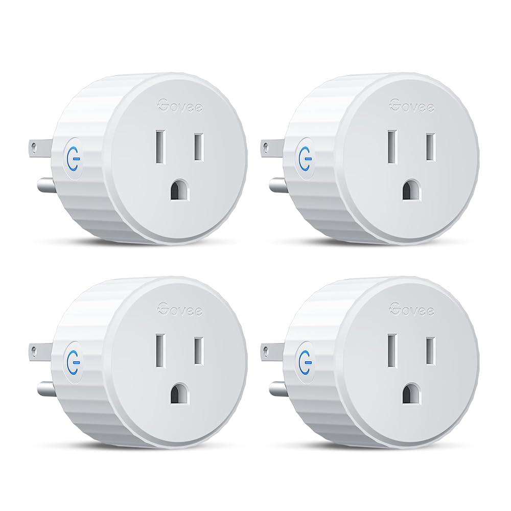 Govee Smart Plug, WiFi Plugs Work with Alexa & Google Assistant, Smart Outlet with Timer & Group Controller, WiFi Outlet for Home, No Hub Required, ETL & FCC Certified, 2.4G...