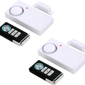 HENDUN Wireless Door Alarms When Opened with Remote, Door Security Sensor, Pool Alarm for Kids Safety, Sliding (2 Pack)