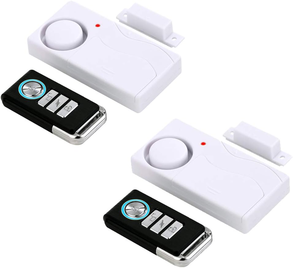 HENDUN Wireless Door Alarms When Opened with Remote, Door Security Sensor, Pool Alarm for Kids Safety, Sliding (2 Pack)