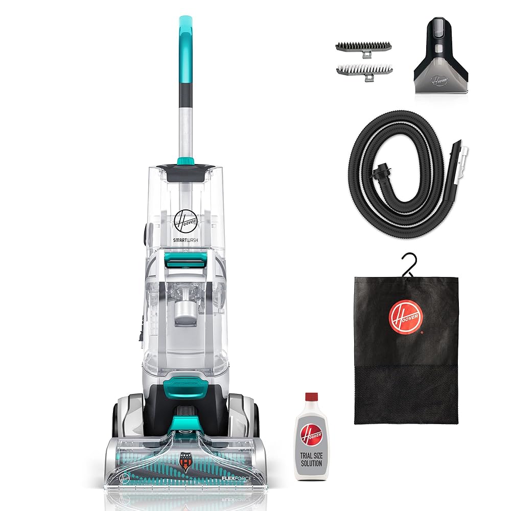 Hoover SmartWash+ Automatic Carpet Cleaner Machine for Carpet and Upholstery, Deep Cleaning Carpet Shampooer Machine, Pair with a Hoover Carpet Cleaner Solution for a Bright,...