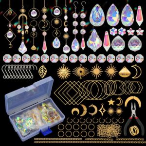 HYBEADS 200 pcs DIY Sun Catchers Making Kits Craft for Adults Crystal Suncatchers Supplies Stained Glass Window Hanging Prism Indoor Outdoor Garden Xmas Decor with Rainbow Maker...