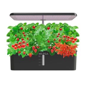 Hydroponics Growing System Herb Garden - MUFGA 18 Pods Indoor Gardening System with LED Grow Light, Plants Germination Kit(No Seeds) with Pump System, Adjustable Height Up to...