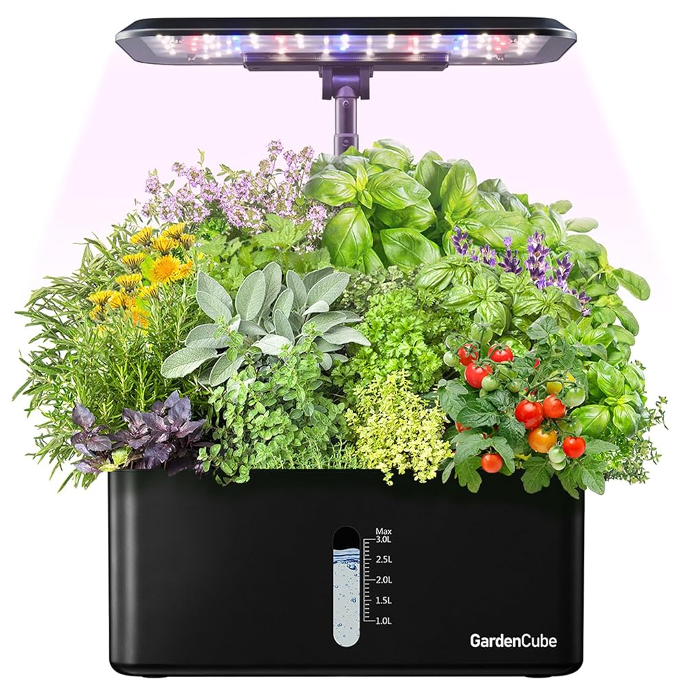 Hydroponics Growing System Indoor Garden: Herb Garden Kit Indoor with LED Grow Light Quiet Smart Water Pump Automatic Timer Healthy Fresh Herbs Vegetables - Hydroponic Planter...