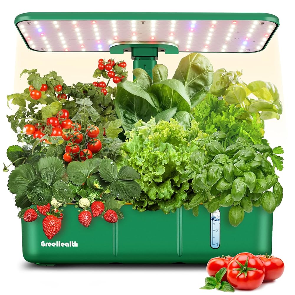 Hydroponics Growing System Kit 15Pods, Indoor Herb Garden with LEDs Full-Spectrum Plant Grow Light, Plants Germination Kit, Height Adjustable, Ideal Gardening Gifts for Women,...